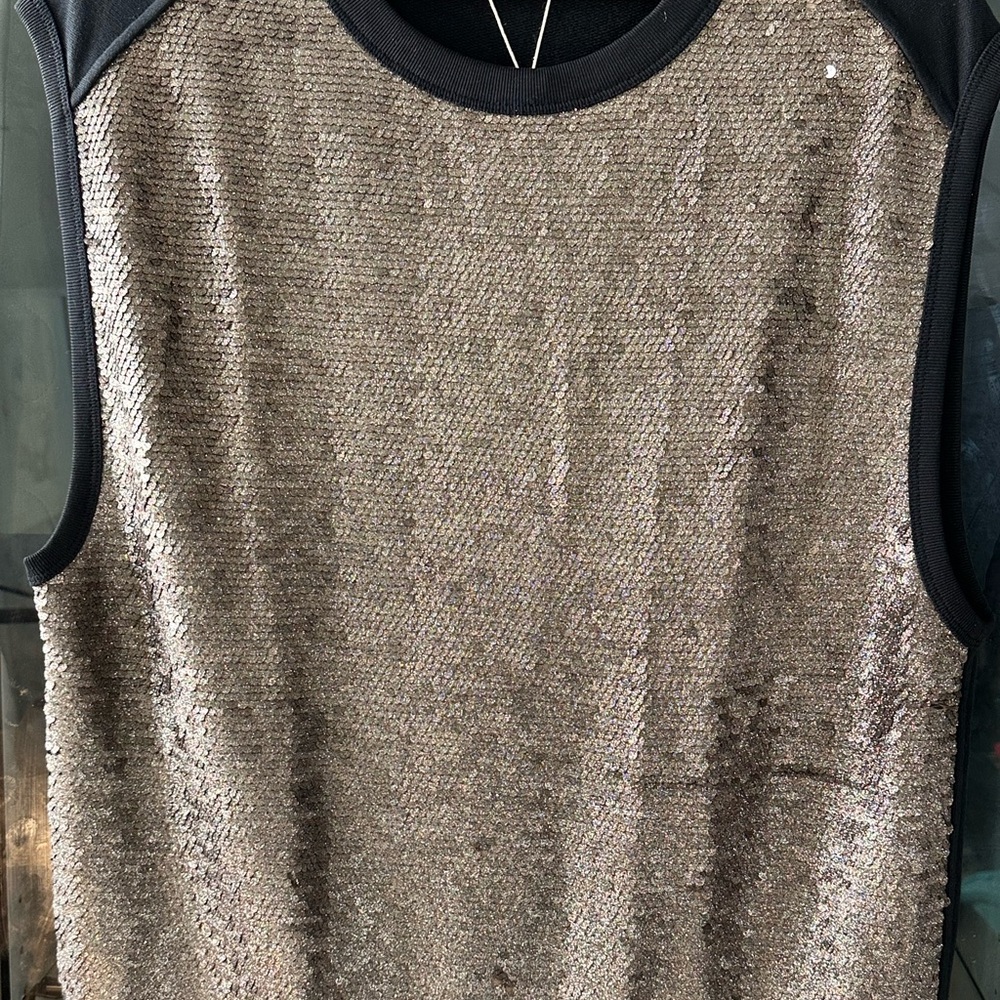 Dries van Noten Sequin Sleeveless Top - Black and Gold